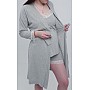 Халат и пижама М, L  для беременных и кормящих Premium cotton  К365-120 Серый