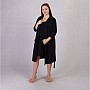 Теплый Халат и Ночная рубашка для беременных и кормящих Comfort  К365-91 Черный