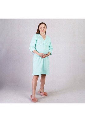 Ночная рубашка на байке для беременных и кормящих  К365-36 Салатовый