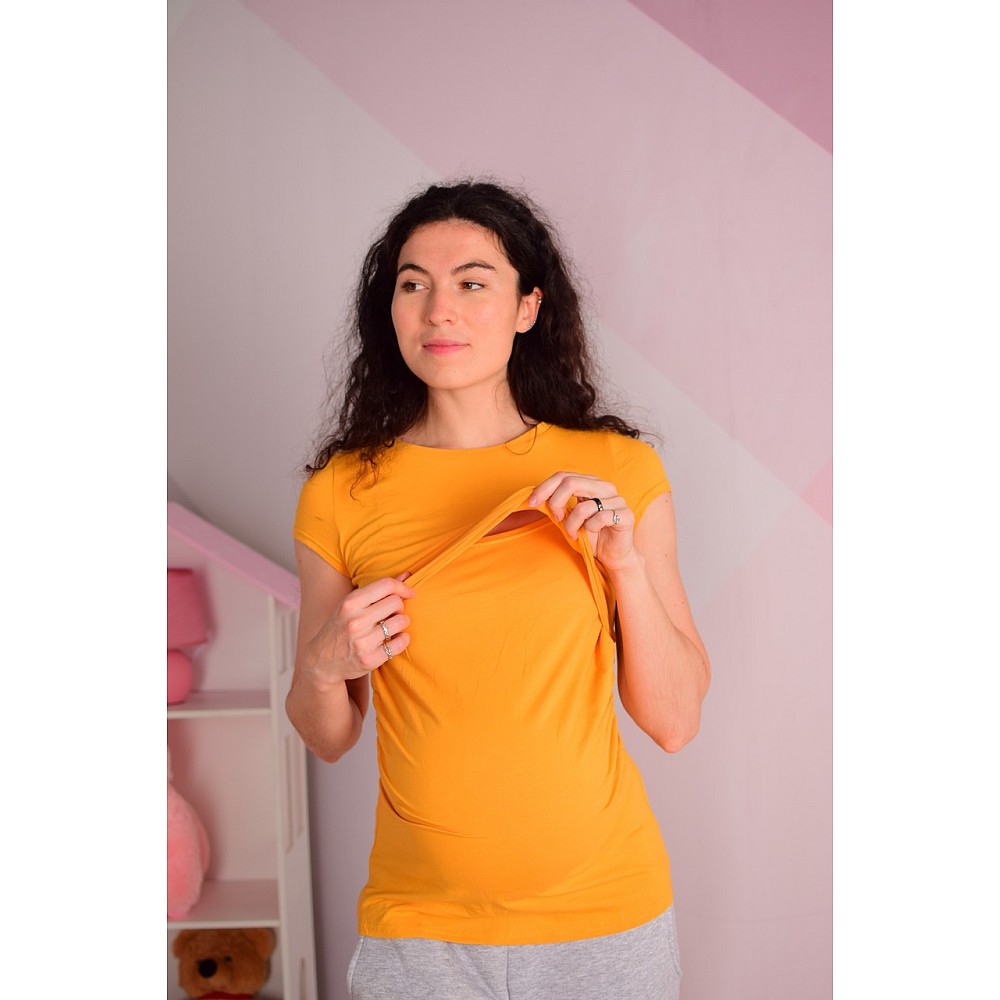 Футболка для беременных и кормления Kikoo К365-75 Желтый